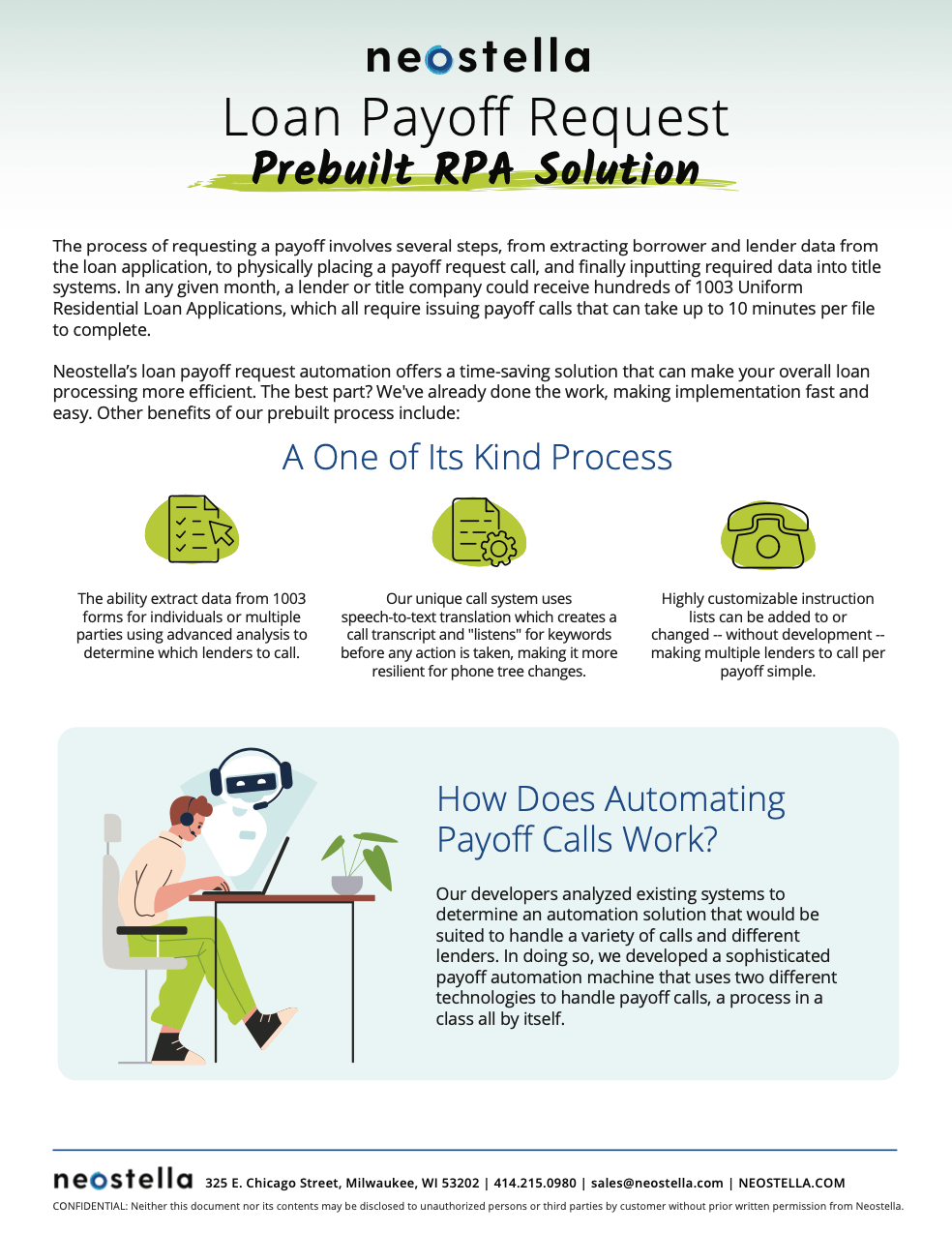 A preview of the download guide for Neostella's RPA banking solutions